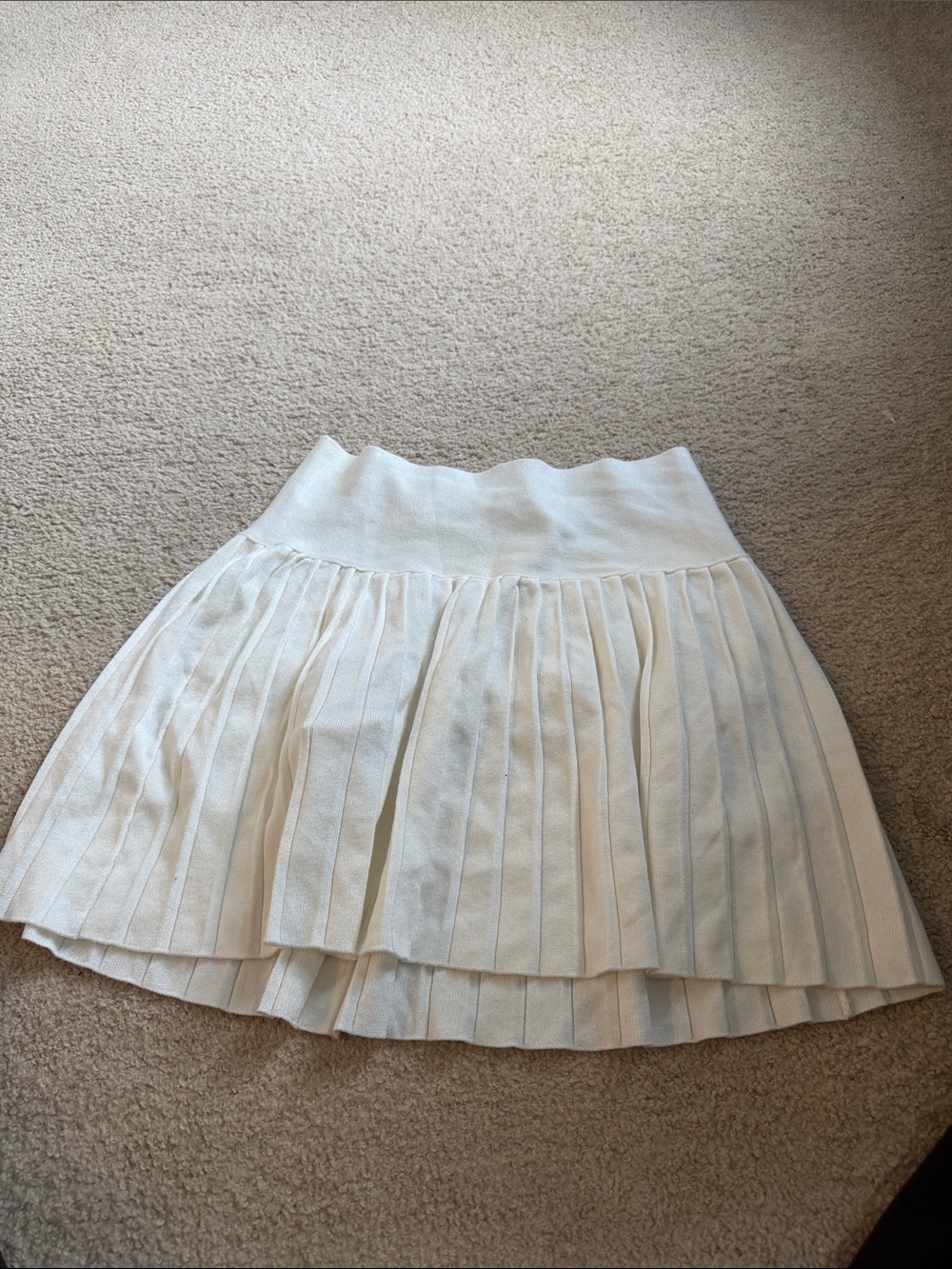 AKIRA Cream Pleated Circle Skirt